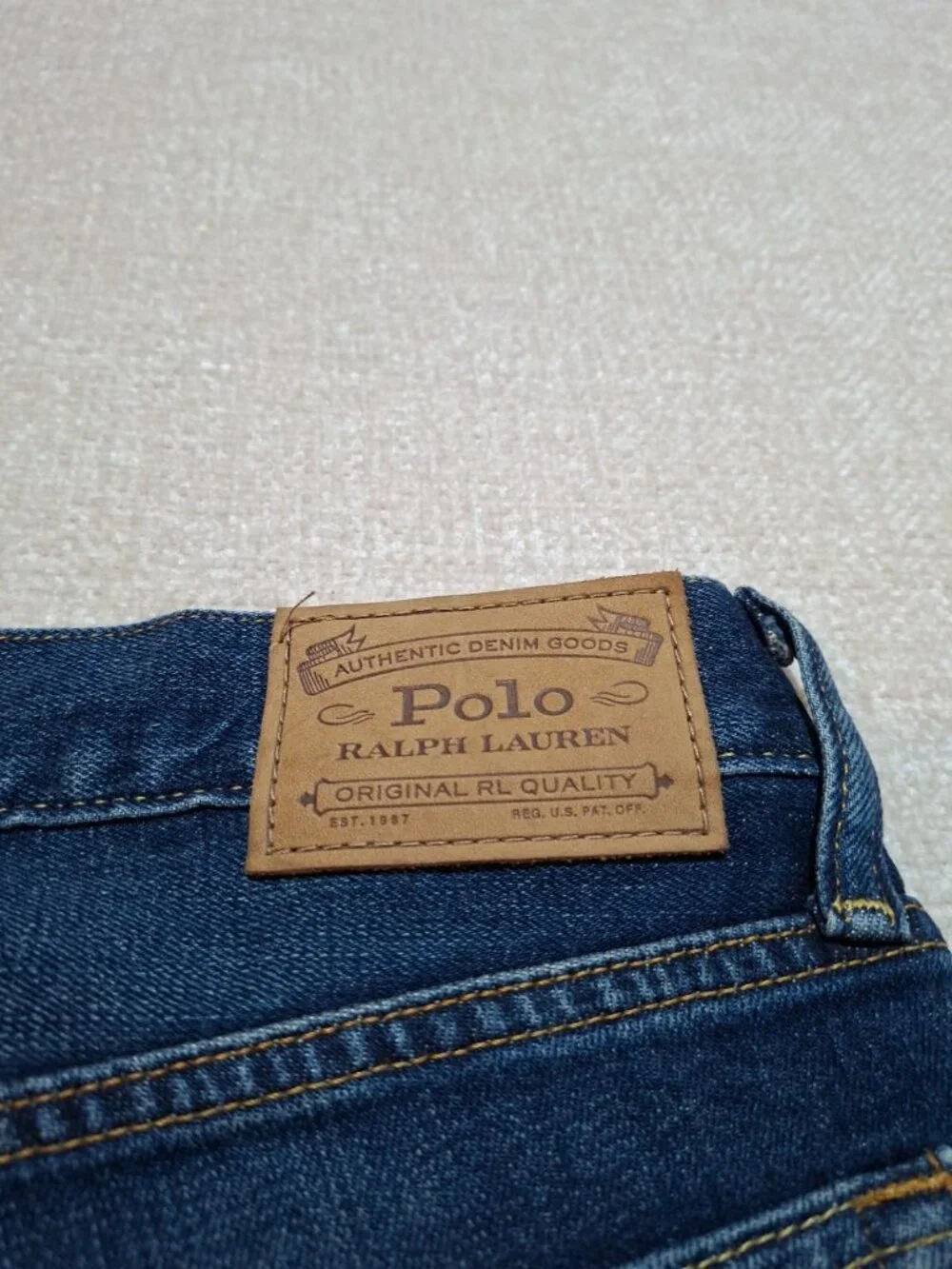 Polo Ralph Lauren Varick Slim Straight Jeans Men 34x30 Stretch Blue Denim